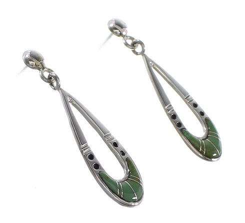 Turquoise Jewelry Authentic Sterling Silver Post Dangle Earrings AX96000